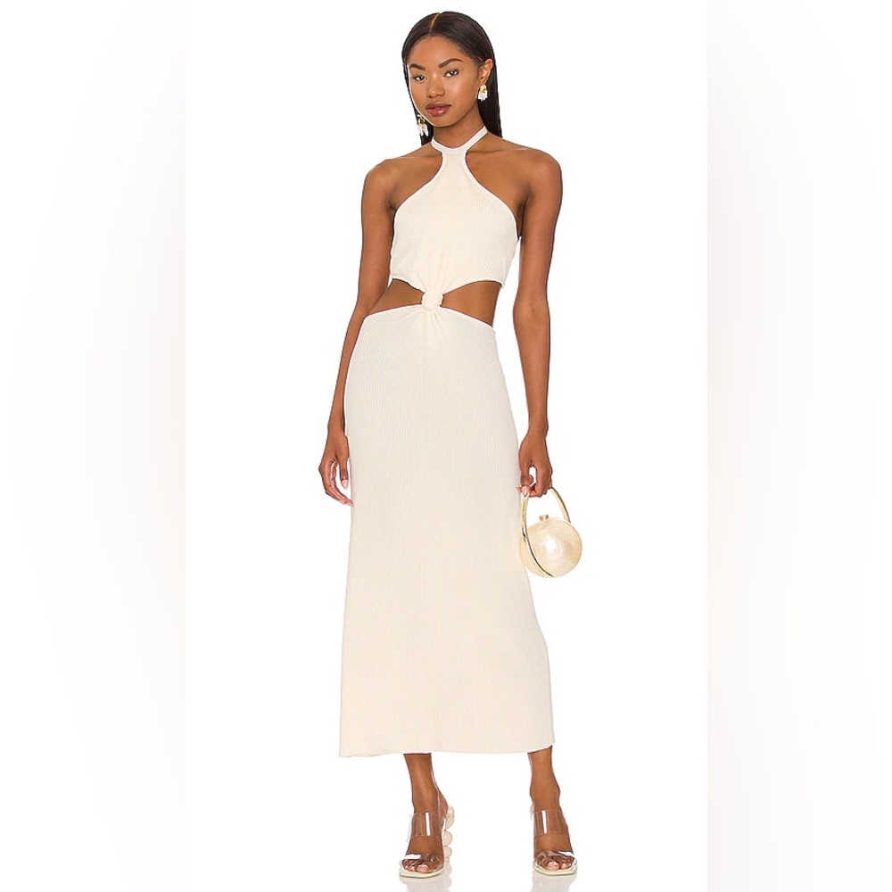 Cult Gaia - Cameron Cutout Ribbed-Knit Halterneck Midi Dress NWOT✨